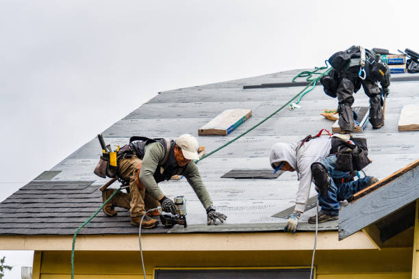 Professional Gutter Installation technician working in Mill City, OR